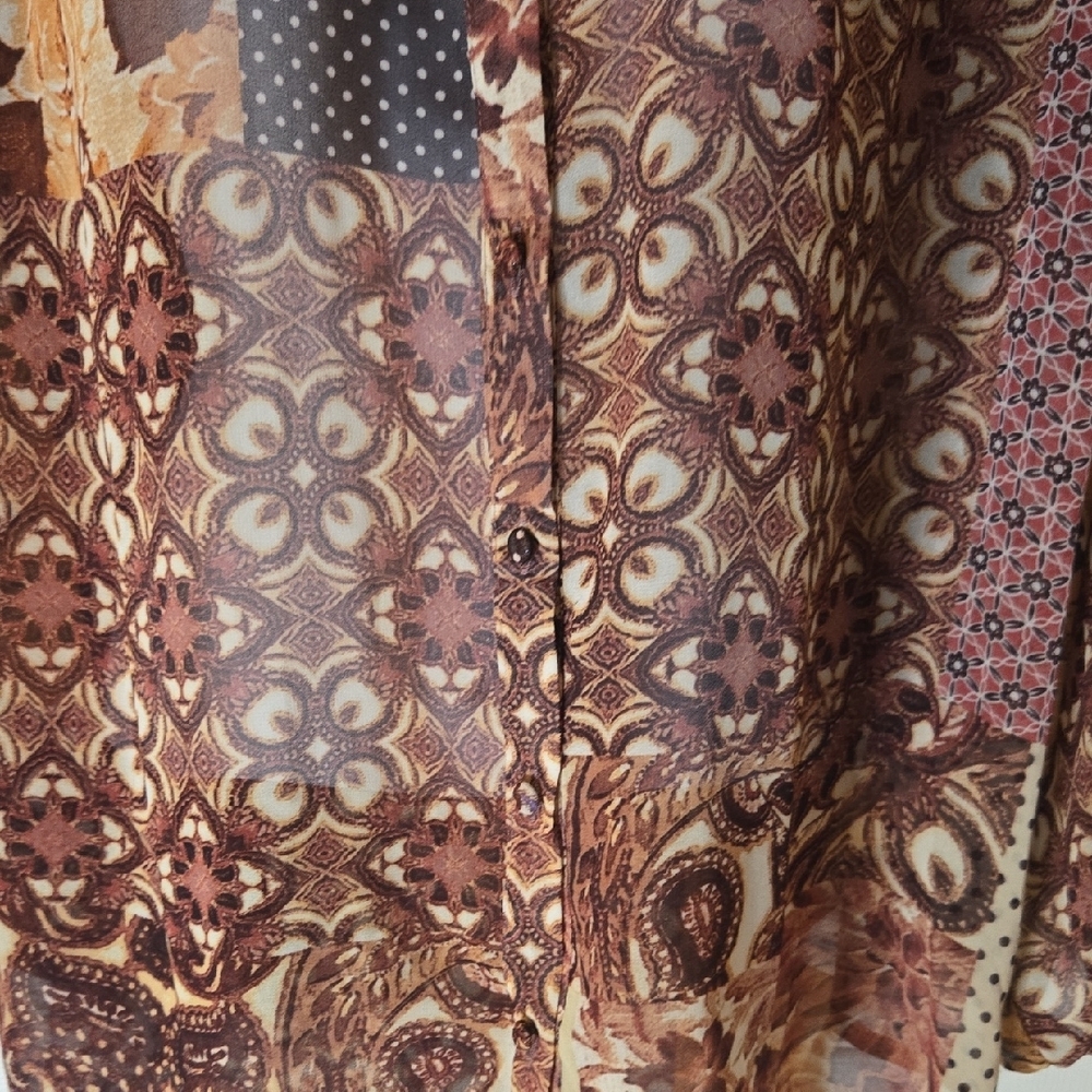 Dress Forum Multicolor Patterned Button Down Shirt - image 3